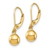 Black Bow Jewelry 6mm Dangle Bead Lever Back Earrings in 14k Yellow Gold - 2 of 4