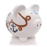 Bank Pirate Piggy Bank  -  One Bank 7.75 Inches -  Money Saver  -  36867  -  Ceramic  -  White
