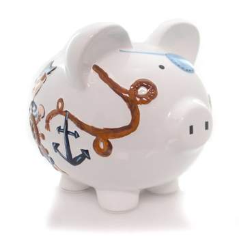 Child To Cherish 7.75 In Pirate Piggy Bank Money Saver Decorative Banks