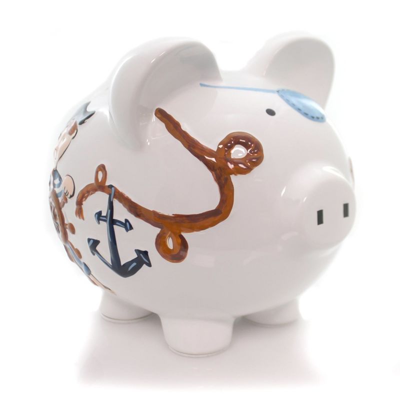 Child To Cherish 7.75 In Pirate Piggy Bank Money Saver Decorative Banks, 1 of 5
