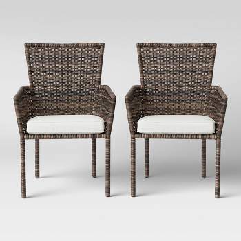 Monroe 2pk Patio Stack Dining Chairs Linen - Threshold™