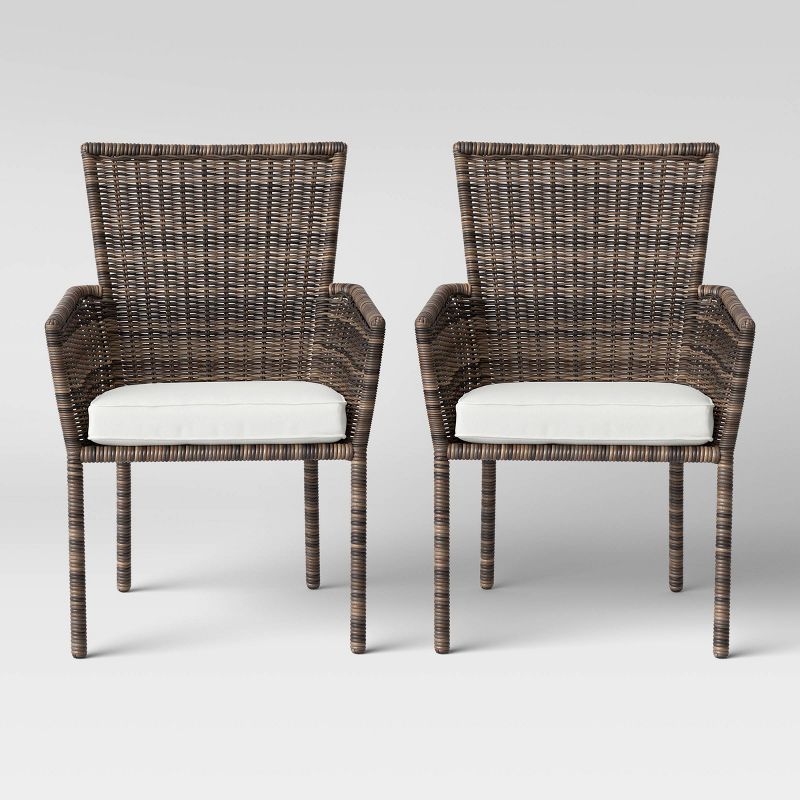 Monroe 2pk Patio Stack Dining Chairs Linen - Threshold&#8482;, 1 of 11