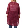 Agnes Orinda Women's Plus Size Lace Sheer High Low 3/4 Sleeve Open Front Cardigans - 4 of 4
