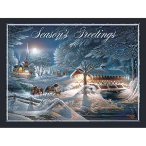 12ct Evening Frost Boxed Christmas Cards - 1 of 3