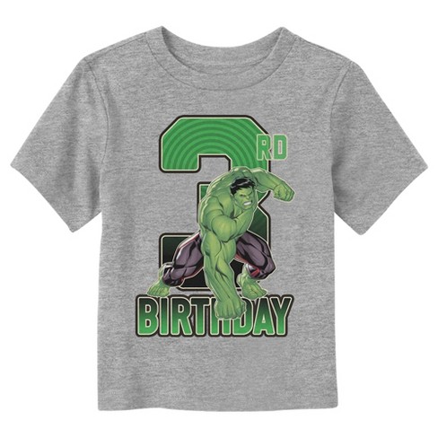 Toddler s Marvel 3rd Birthday Hulk T Shirt Athletic Heather 2T