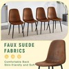 4-Piece Gray Fabric Backrest and Metal Combination Spoon Chair Set, Dining Chair - 3 of 4
