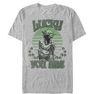 Men's Star Wars St. Patrick's Day Yoda Lucky You Are Clovers T-Shirt - 1 of 4