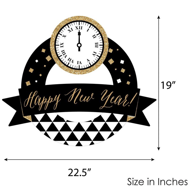 Big Dot of Happiness New Year's Eve - Gold - Outdoor New Years Eve Party Decor - Front Door Wreath, 5 of 9
