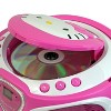 Hello Kitty CD Boombox with AM/FM Stereo Radio and LED Light Show (KT2025) - Pink - image 3 of 4