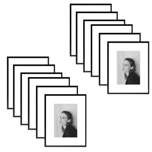 Golden State Art 8x10 Aluminum Metal Picture Frame with White Mat for 5x7 Photo-Pack of 12 - 1 of 4