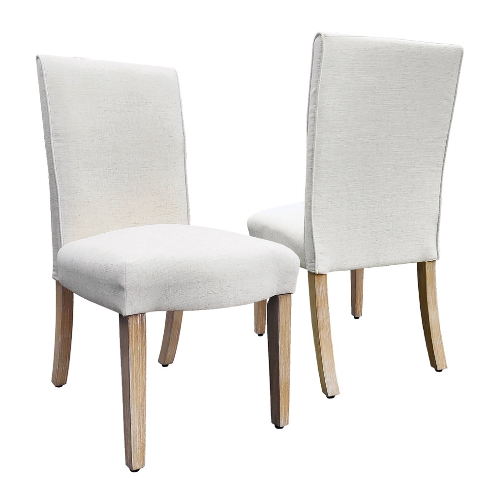 Set of 2 Scalloped Detail Dining Chairs Gray - Homepop