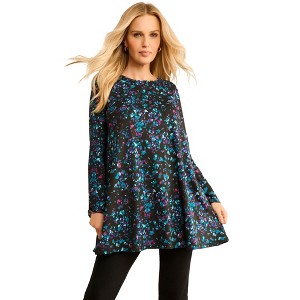 Roaman's Ultimate Long Sleeve Crewneck Swing Tunic - 1 of 2