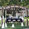 COWLOWN Beige 10 Ft Steel Arched Pergola with Canopy and Privacy Curtains for Modern Contemporary Outdoor - 4 of 4