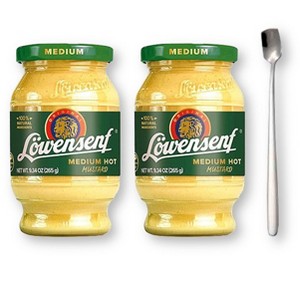 Lowensenf Medium Hot Mustard 10.05 oz.(285 g) 2-Pack with Bonus Gift Stylish Stainless Steel Spoon - 1 of 4