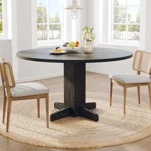 Round Dining Table for 4, 47 Inch Round Dinner Table, Farmhouse Circle Kitchen Table for Dining Room, Kitchen, Living Room (Table Only) - 1 of 4