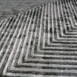 Hauteloom Quartz Patterned Sheen Gray/Green Viscose Rug - 1 of 4