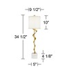 Possini Euro Design Luxe Modern Buffet Table Lamps 34 1/2" Tall Set of 2 Sculptural Gold Ribbon Metal White Drum Shade for Bedroom Living Room Bedside - 4 of 4