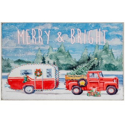 Olivia’s Home Merry & Bright Holiday Doormat – 22"x32" Indoor Christmas Accent Mat
