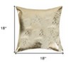 HomeRoots 18" Beige And Gold Cowhide Throw Pillow - 3 of 4