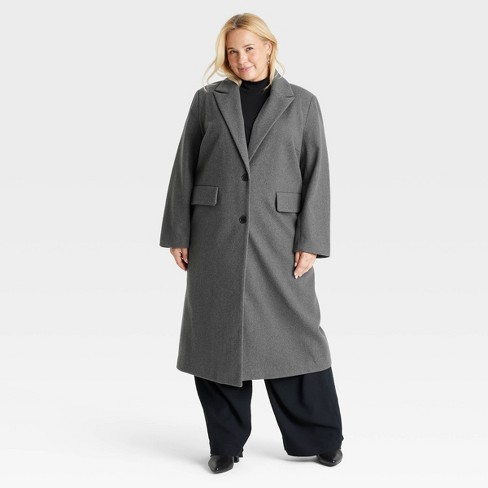 Women s Faux Wool Topcoat A New Day Gray 4x Target