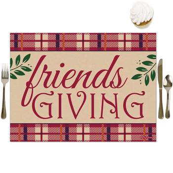 Big Dot of Happiness Friends Thanksgiving Feast - Party Table Decorations - Friendsgiving Party Placemats - Set of 16