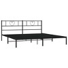 vidaXL California King Metal Bed Frame with Headboard, Sturdy Steel, Black, No Mattress - 4 of 4