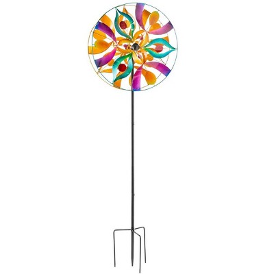 Wind & Weather Colorful Kaleidoscope Dual-Rotor Metal Wind Spinner