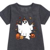 Girls' - Instant Message - Fall Graphic Short Sleeve Fleece Dress - 2 of 4