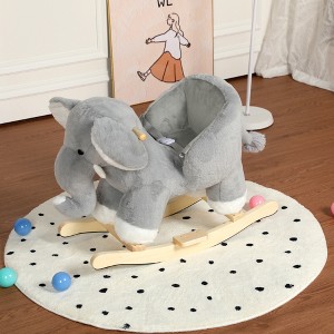 Whisen Toddler Rocking Horse for 1-3 Years Old, Soft Plush Fabric, Safety Belt & Footrests, Steel Frame Support - 1 of 4