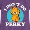 Girls' - Garfield - I Don't Do Perky Fitted Short Sleeve Graphic T-Shirt - 2 of 4