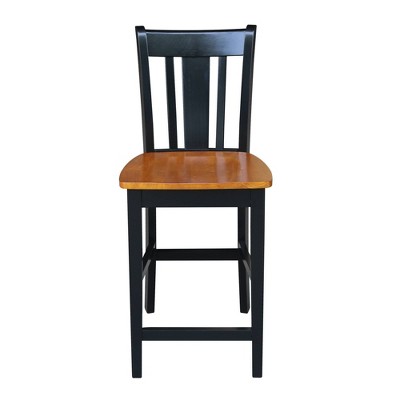 San Remo Black and Cherry Wood Counter Stool