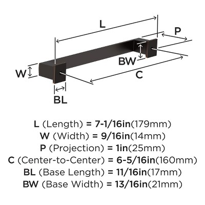 Oil Rubbed Bronze 7-Inch Modern Cabinet Pull with Mounting Hardware