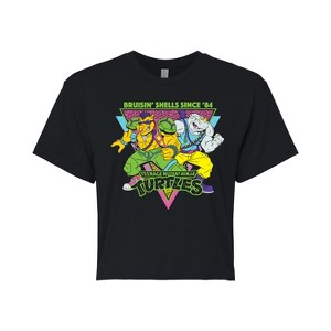 Women's - Teenage Mutant Ninja Turtles - 80S Bebop Rocksteady Cropped Graphic T-Shirt - 1 of 4