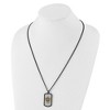 Chisel Stainless Steel Black and Yellow IP-plated with Cubic Zirconia HERO Dog Tag on a 24" Curb Chain Necklace - 4 of 4