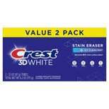 Crest 3D White Stain Eraser Teeth Whitening Toothpaste - Icy Clean Mint -  3.1oz/2pk