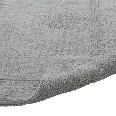 Luxurious Silver Cotton U-Shaped Contour Bath Rug 20" x 20"