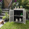 Tangkula Wooden Garden Potting Bench Table Outdoor Storage Cabinet with Metal Plated Tabletop 2 Storage Shelves - 2 of 4