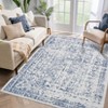 Washable Vintage Distressed Floral Print Area Rugs for Bedroom Living Room, Soft Non Slip Low Pile Carpet - 2 of 4