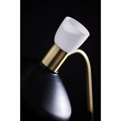 Patrick Black and Brass Adjustable Metal Desk Lamp