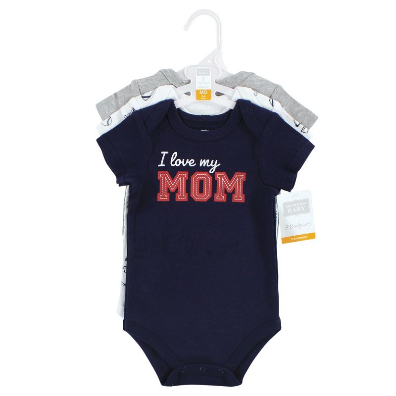 Hudson Baby Infant Boy Cotton Bodysuits, Love Mom, 2 of 6