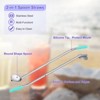 Unique Bargains Stainless Steel Long Handle Round Shaped Drinking Spoon Straws with Silicone Tips 4 Pcs - 3 of 4
