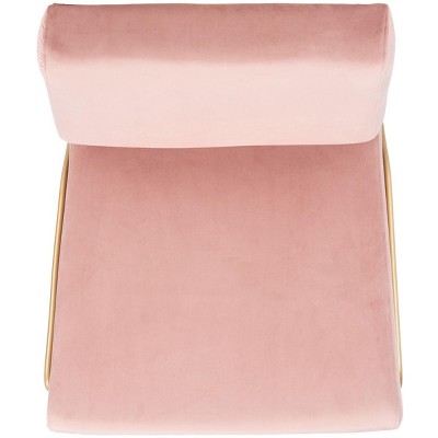 Dusty Rose Velvet and Gold Modern Accent Chair