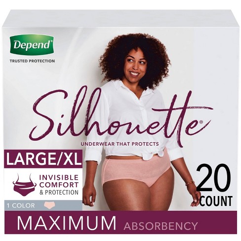 Depend Silhouette Incontinence Underwear For Women Maximum Absorbency Large Extra Large Pink 20ct Target