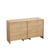 GDFStudio Sinclair Mid-Century Modern 51" Wood and Rattan Storage Cabinet with 6 Drawers - 4 of 4