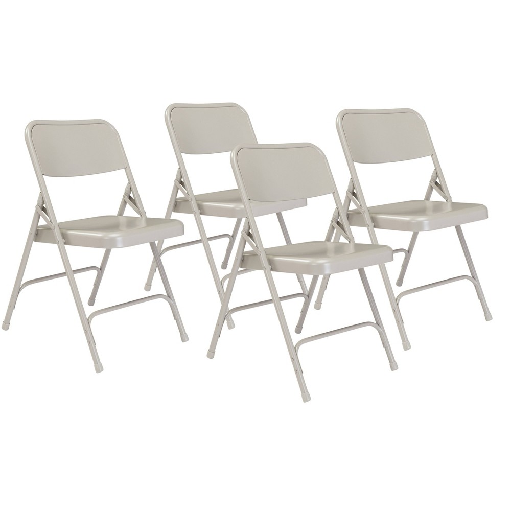 Photos - Computer Chair Set of 4 Premium All Steel Folding Chairs Gray - Hampden Furnishings