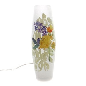 Stony Creek 12.0 Inch Hummingbird Lighted Glass Vase Flowers Summer Novelty Sculpture Lights - 1 of 2