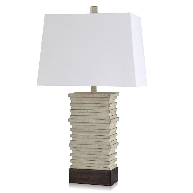 31&#34; Casual Stacked Plate Design Table Lamp Cream - StyleCraft, 1 of 7