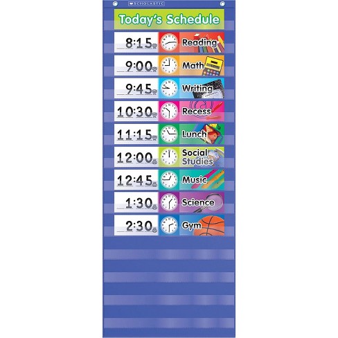 Scholastic Daily Schedule Pocket Chart 13 x 33 Blue/Clear 511498 - image 1 of 1