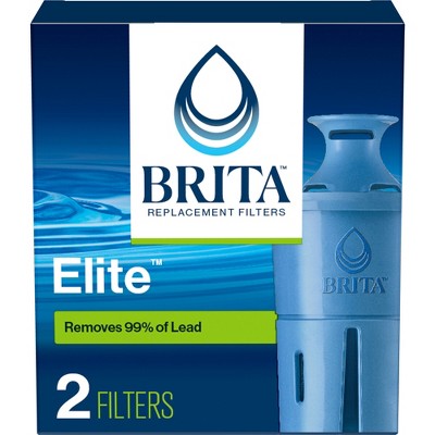 Brita Refillable Product Solutions 2ct Elite Replacement Water Filter for Pitchers and Dispensers: Reduces Odors, Filters Lead & More