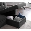 NicBex Line Sleeper Sectional Sofa,L-Shaped Couch with Reversible Storage Chaise for Living Room,Apartment,Office,Gray - 4 of 4